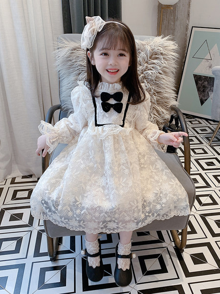 Elegantna dječja haljina s dugim rukavima za djevojčice