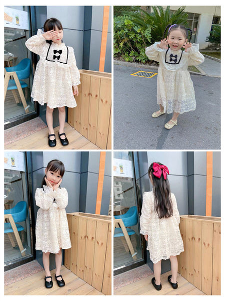 Elegantna dječja haljina s dugim rukavima za djevojčice