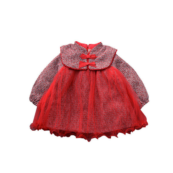 Moderna dječja haljina s trakom i tilom za djevojčice