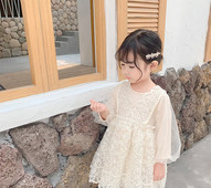 Gyermek hosszú ujjú csipkeruha lányoknak