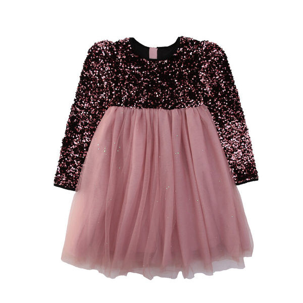 Rochie pentru copii model nou cu tul si paiete pentru fete
