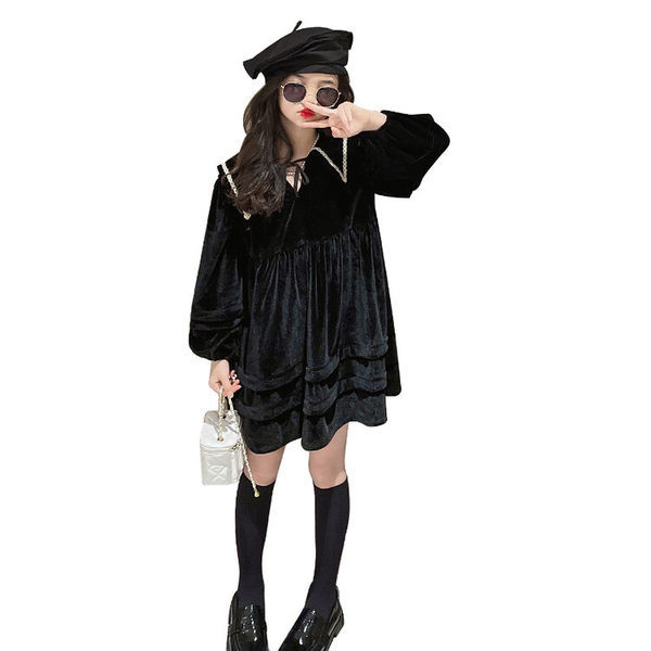 Toamna Copii Catifea Rochie Maneca Lunga Pentru Fete