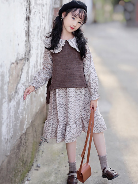 Proljetno-jesenska haljina s dugim rukavima za djevojčice