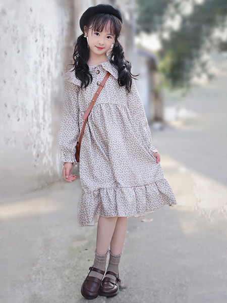 Proljetno-jesenska haljina s dugim rukavima za djevojčice