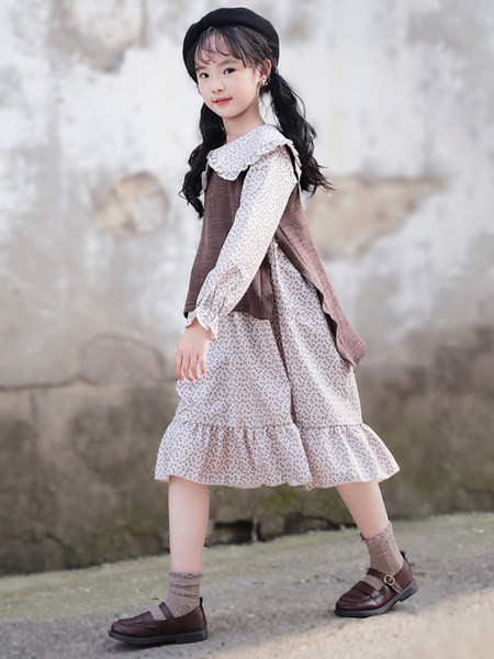 Proljetno-jesenska haljina s dugim rukavima za djevojčice