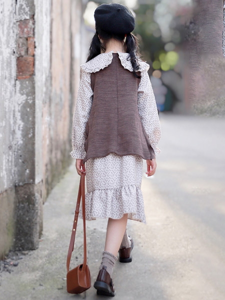 Proljetno-jesenska haljina s dugim rukavima za djevojčice