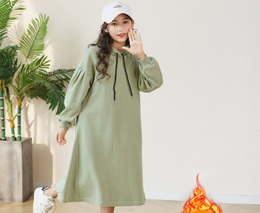 Rochie de zi cu zi pentru copii largi cu maneca felinar - o singura culoare, simpla