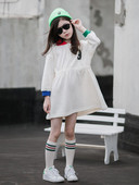 Jesensko zimska dječja haljina s kragnom za djevojčice