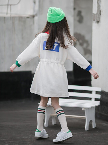 Jesensko zimska dječja haljina s kragnom za djevojčice