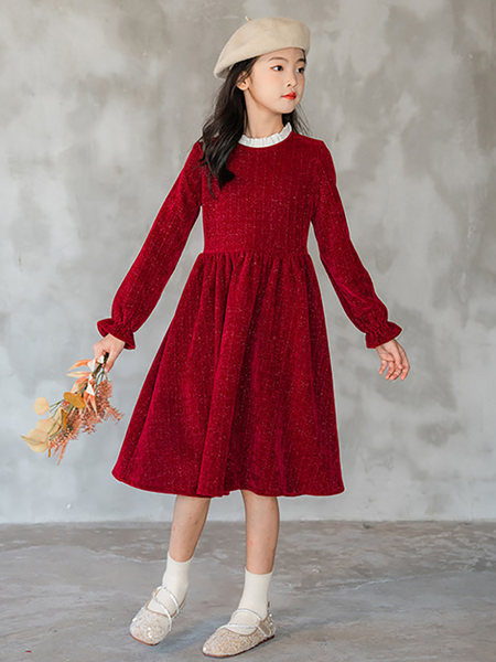 Rochie cu maneca lunga toamna iarna pentru fete