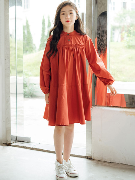 Vaikiška laisva A formos suknelė mergaitėms - tinka pavasariui ir rudeniui