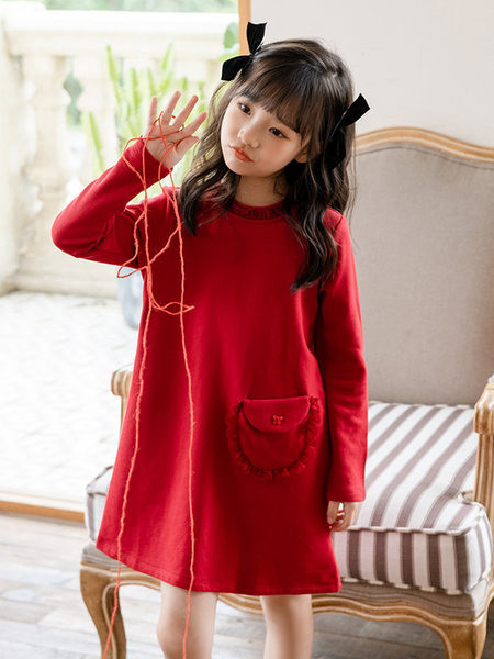 Rochie casual copii pentru fete cu buzunar