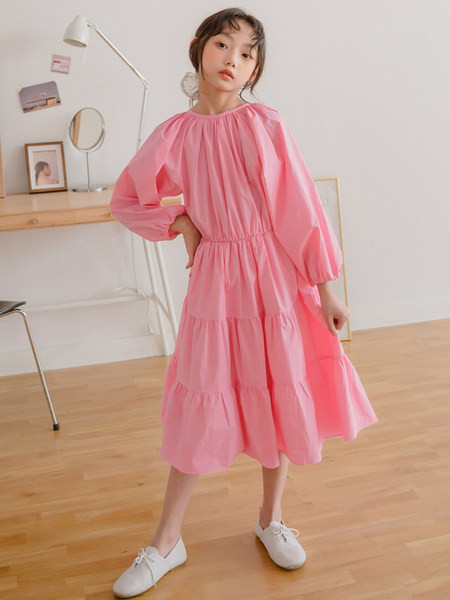 Rochie Ocazională De Lungime Mijlociu Mânecă Lungă Pentru Fete