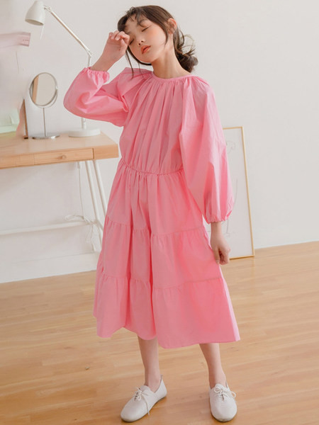 Rochie Ocazională De Lungime Mijlociu Mânecă Lungă Pentru Fete