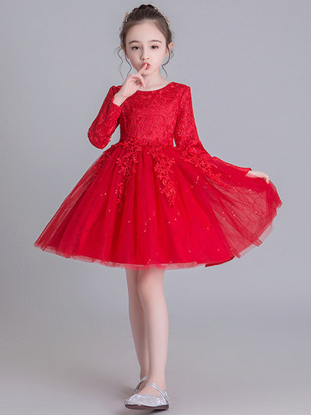 Dječja elegantna haljina od čipke i tila