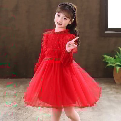 Rochie la modă cu mânecă lungă pentru fete