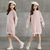 Rochie casual pentru fete cu maneca lunga si decolteu oval