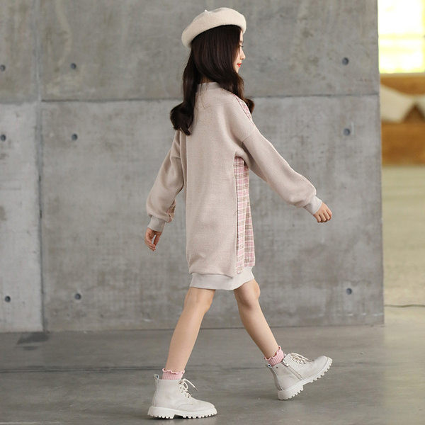 Rochie casual pentru fete cu maneca lunga si decolteu oval