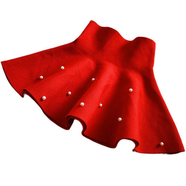 Fusta de toamna iarna pentru fete cu perle si talie inalta