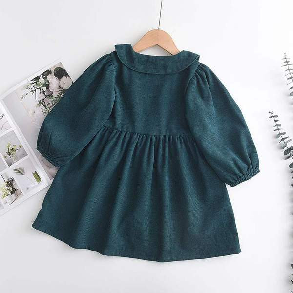 Rudeninė suknelė mergaitėms ilgomis rankovėmis