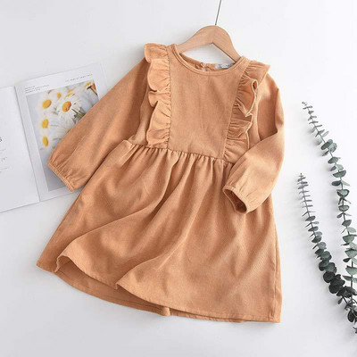 Rochie de copii pentru fete cu maneci lungi si decolteu oval