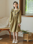 Rochie de toamna pentru fete cu maneca lunga si decolteu oval