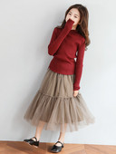 Madingas mergaičių sijonas aukštu juosmeniu