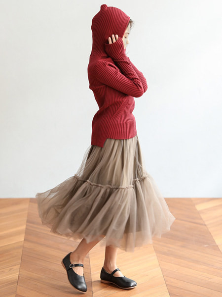 Madingas mergaičių sijonas aukštu juosmeniu