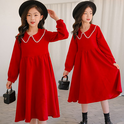 Rochie la moda pentru fete cu maneca lunga si decolteu oval