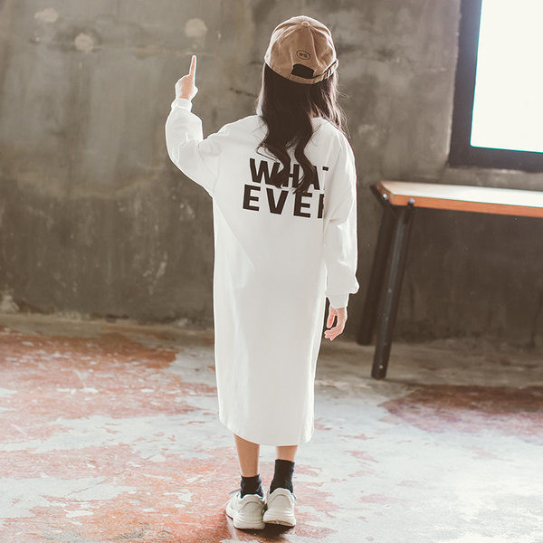 Rochie sport imprimata cu maneca lunga pentru fete