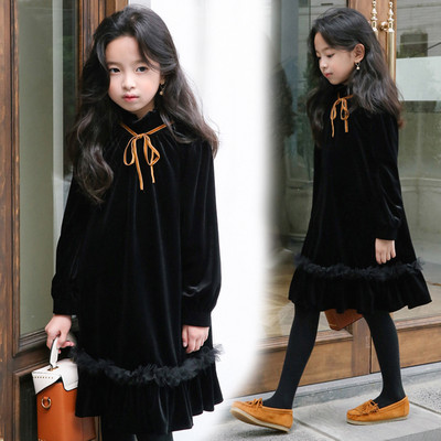 Új modell téli ruha lányoknak hosszú ujjal és nyakkendővel