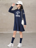 Rochie sport pentru fete cu gluga si imprimeu