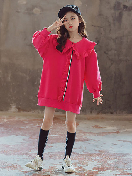 Széles mintás sportruha fürtös lányoknak