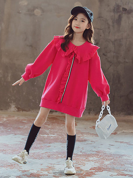 Széles mintás sportruha fürtös lányoknak