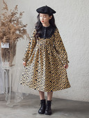 Rochie model nou pentru fete cu maneca lunga si motive florale