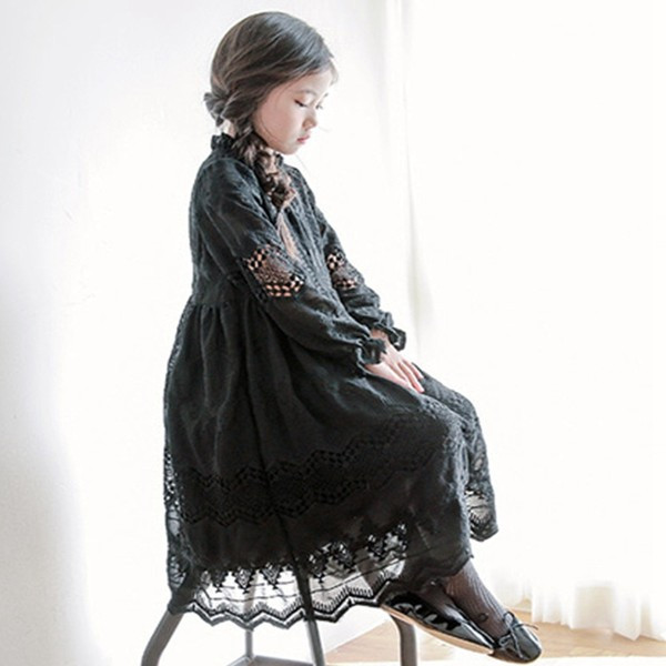 Rochie lunga eleganta pentru fete cu broderie