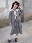 Rochie casual pentru fete cu maneci lungi in carouri