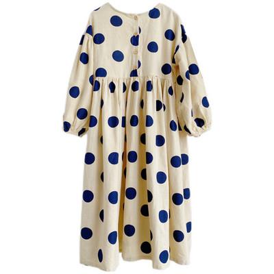 Široki model dječje proljetne haljine na gumbe