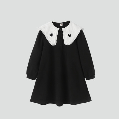 Rochie copii cu nasturi si broderie inima pentru fete