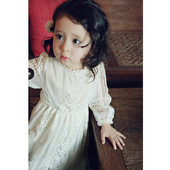 Nėriniuota suknelė mergaitėms ilgomis rankovėmis ir siuvinėjimu