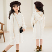 Lezser lányok őszi téli ruha kapucnival és hosszú ujjú