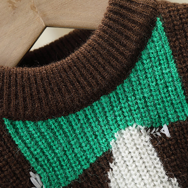 Crew nyakú kötött pulóver fiúknak