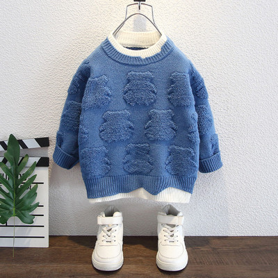 Pulover de toamna copii pentru baieti cu broderie