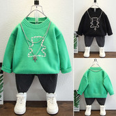 Dječji pulover za dječake s vezom