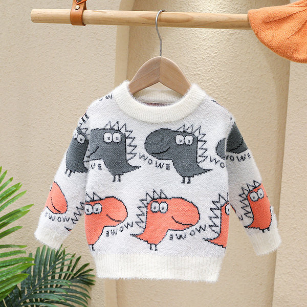 Vaikiškas megztinis su spalvingais siuvinėjimais berniukams