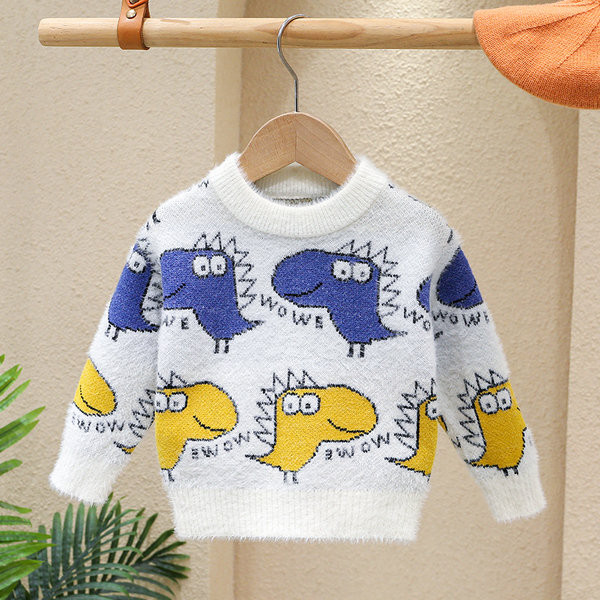 Vaikiškas megztinis su spalvingais siuvinėjimais berniukams
