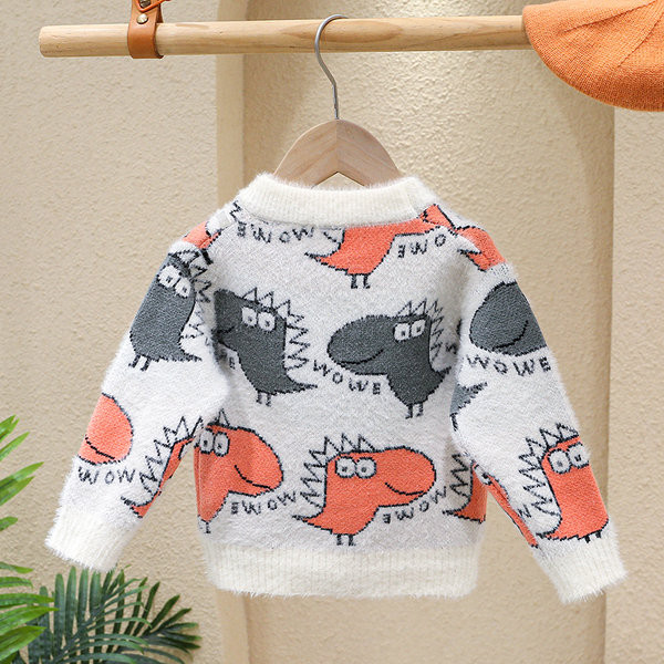 Vaikiškas megztinis su spalvingais siuvinėjimais berniukams