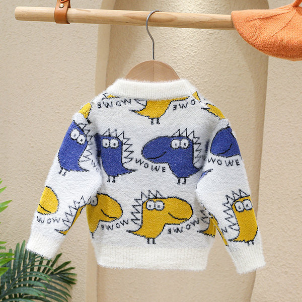 Vaikiškas megztinis su spalvingais siuvinėjimais berniukams
