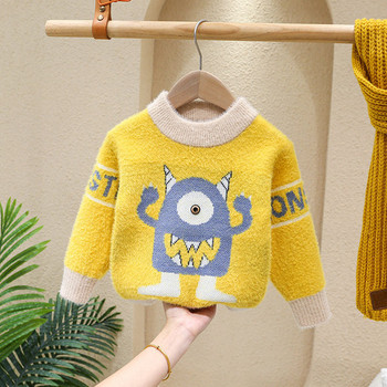 Нов модел детски пуловер с бродерия за момчета