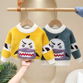 Naujo modelio vaikiškas megztinis su ovalia iškirpte - dviejų spalvų